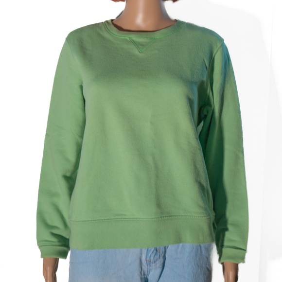 Vintage 90s Lands End Spring Green Crewneck Sweatshirt - Picture 1 of 8